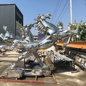 供应金属不锈钢雕塑户外镜面马摆件