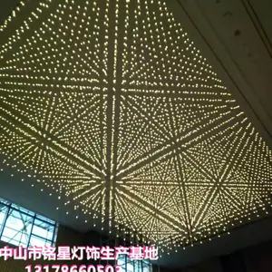 中山 灯饰铭星灯饰专业定制工程灯大厅LED满天星方格吊灯售楼部沙盘区光立方吊灯厂