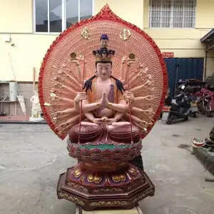 铜雕自在观音站龙骑龙观音