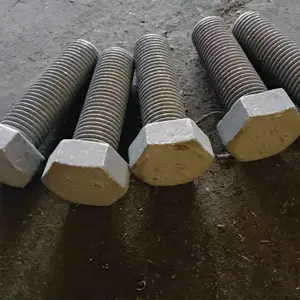 高强度热镀锌螺栓丝 光伏电力热镀浸锌螺栓 现货外六角热镀锌螺栓