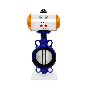 淞江流体 D671XP-16Q气动对夹式蝶阀球墨304不锈钢板阀门DN50-350快速切断阀