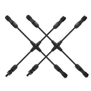 供应NSPV光伏DC 4通 十字型汇流防水线束连接器