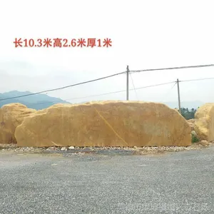 大型黄蜡石 大型招牌石 庭院摆件刻字石 学校激励石 镇兴奇石