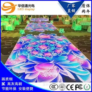 海浪地板电子显示屏P3室内高清LED地砖屏人屏互动花海***钢琴游戏3d动态屏华信通