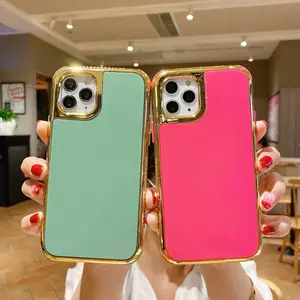 外贸适用新款苹果12手机壳iPhone11Pro max电镀边框实色TPU保护套厂家