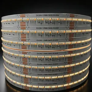 供应COB RGB+W灯带 560灯/米 12MM板宽 24V全彩COB LED灯带