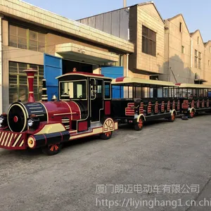 朗迈电动游览车 公园景点观光电动火车 62座一拖三仿古电动小火车