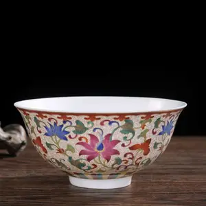 景德镇陶瓷器寿碗定制 中式家用骨瓷饭碗 复古陶瓷餐具礼品碗