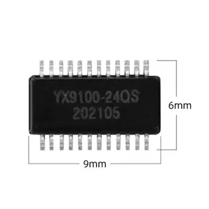YX9100-24QS音乐播放芯片MP3主控芯片串口语音解码IC芯片语音芯片