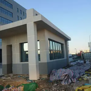 门卫室幕墙铝扣板 门卫外包干挂铝板 背景墙收边铝单板施工