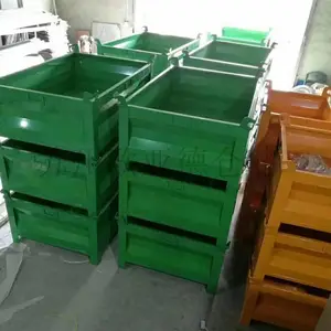 金属周转箱 蓄电池运输折叠金属箱 锻压件运输箱 车间铁皮折叠箱