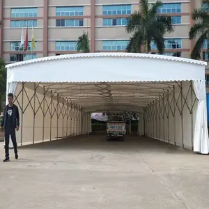 珠三角 大型仓库雨棚电动推拉篷 多少钱免费上门安装伸缩仓储雨棚