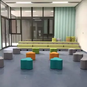 可翻转PE合唱台塑料三层舞台校园演出用可折叠移动步梯阶梯站台架