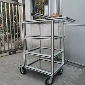 铝型材架子周转推车 展示架流利物料架 可定做铝合金组装式货架