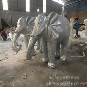 公园玻璃钢雕塑主题 动物大象雕塑 汕尾玻璃钢动物造型雕塑