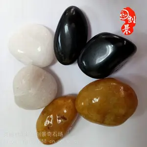 清远鹅卵石批发市场-黑色抛光鹅卵石-高亮雨花石装饰石