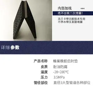 带压堵漏钢带拉紧技术蜂巢橡胶自封垫GXH1尺寸可定制