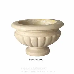 人造砂岩花盆雕塑厂家 仿石材石雕景观装饰花钵 人造砂岩花钵尺寸