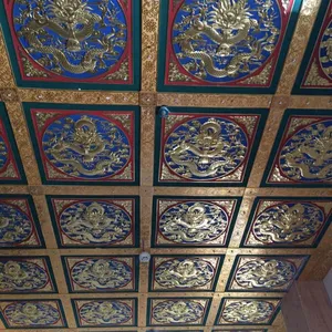古建***佛堂彩绘吊顶寺庙佛堂天花板环保阻燃