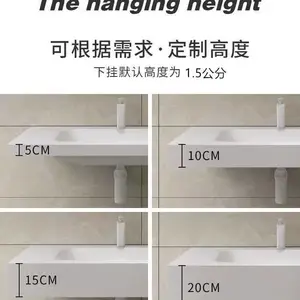 岩板热弯一体盆定制洗手台简约浴室洗漱台酒店工程订制