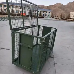 镀锌仓储笼防锈折叠仓储笼仓库堆垛笼五金废料收纳笼车间周转铁筐