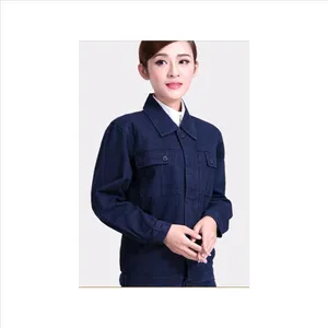 厂家直销蓝色牛仔布工作服_车间用全棉工作服_聊城牛仔布工作服