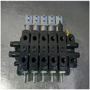 垃圾车环卫车五联NT.4OT气压控制液压多路换向阀组手动分配控制器