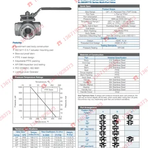 美国MARWIN 3T-3700R/3L-3800R系列三通球阀 库存正品