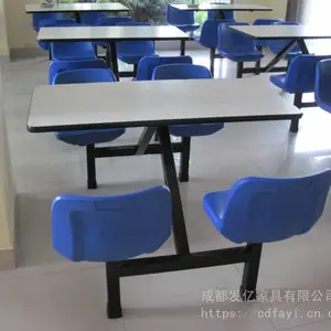 中式快餐桌椅 公司食堂餐桌椅 玻璃钢快餐座椅四川定制批发