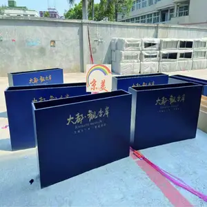 定制户外铁艺组合花箱奶茶店售楼处花槽室外隔断镀锌板不锈钢花箱