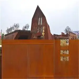 山西耐候钢景墙 锈钢板 耐候钢板幕墙 红锈钢板发光造型雕塑