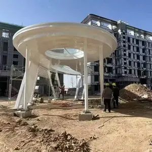 大型不锈钢廊架雕塑定制户外园林景观钢结构凉亭异形金属廊架厂家