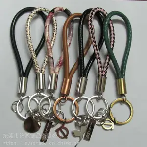 东莞厂家定制生产PU或***编织绳旋转钥匙扣、品牌推广礼品赠品钥匙扣