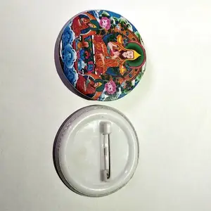 定制 英国越南德国保险司徽定制企业形象胸章彩绘马口铁佛像胸章徽章