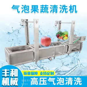 果蔬气泡喷淋清洗机,牡蛎海鲜清洗机,不锈钢全自动蔬菜清洗机