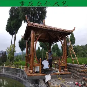宜宾家用凉亭 中式凉亭设计 泸州仿古重檐亭八角亭施工安装 众仁木艺