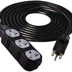 供应 NEMA 6-15P 6-15R 15A 250V 3出口美规延长线