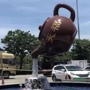 现货玻璃钢天壶雕塑创意悬空流水大茶壶园林景观小区喷泉***摆件