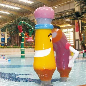 戏水小品玻璃钢生产厂家直销水上乐园喷水设备卡通淋水设施玩具