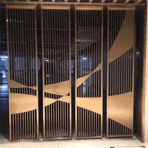 厂家直销不锈钢屏风花格镂空中式酒店餐厅办公室金属屏风隔断定制