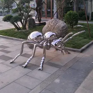 不锈钢蚂蚁雕塑 创意铁艺昆虫模型小区公园景观小品 大型城市雕塑