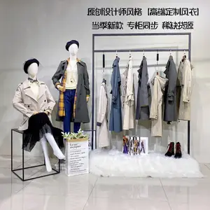 新款高定定zhi风衣广州品牌折扣库存尾单批发女装尾货双排扣女士风衣大衣双面绒冬季品牌折扣女装库存尾货