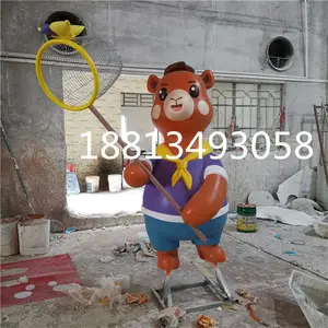 大型企业IP形象卡通玻璃钢雕塑商场售楼处办公区装置美陈摆件