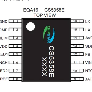 CS5358-集成12A 高效率升压DC-DC转换器以及低功耗1.2A线性充电管理电源IC