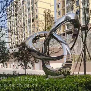 广州不锈钢雕塑厂家 抽象不锈钢镜面雕塑 园林水景雕塑