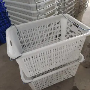 蔬菜箩框厂家 74*50*39加厚白色胶筐批发