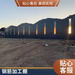工地材料防砸棚 钢筋加工棚 彩钢板钢结构工棚 万隆 专业定做 上门安装