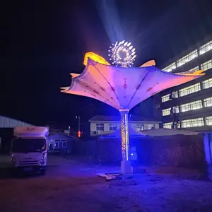 膜结构电动遮阳伞打卡新地标 景观电动开合伞