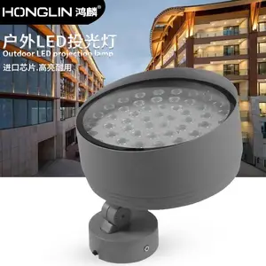 户外LED投光灯60W圆形照树灯单色彩色外控桥梁园林树木园柱子灯