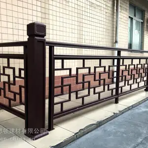 别墅阳台铝合金防护栏 凉亭铝代木美人靠坐凳 金属烤漆楼梯扶手